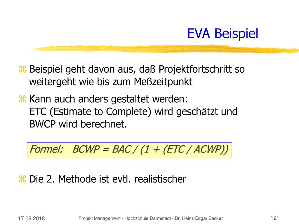 Projekt Management - Hochschule Darmstadt - Dr. Heinz Edgar Becker