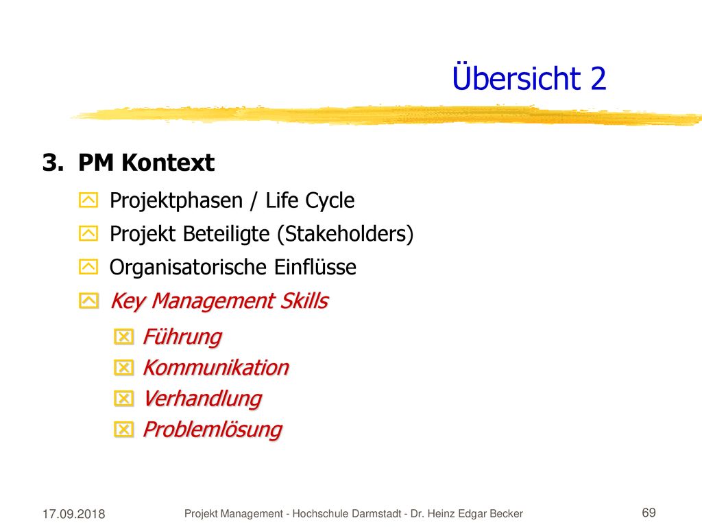 Projekt Management - Hochschule Darmstadt - Dr. Heinz Edgar Becker