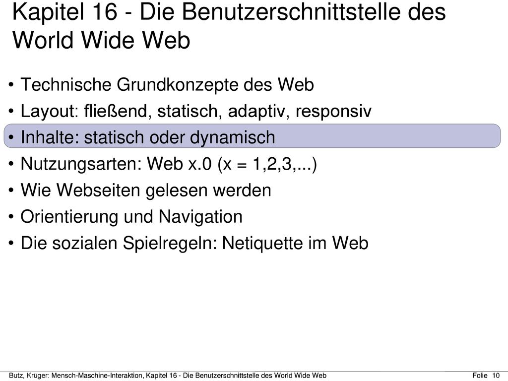 Kapitel 16 - Die Benutzerschnittstelle des World Wide Web