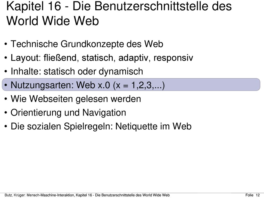 Kapitel 16 - Die Benutzerschnittstelle des World Wide Web