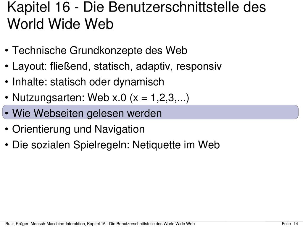 Kapitel 16 - Die Benutzerschnittstelle des World Wide Web