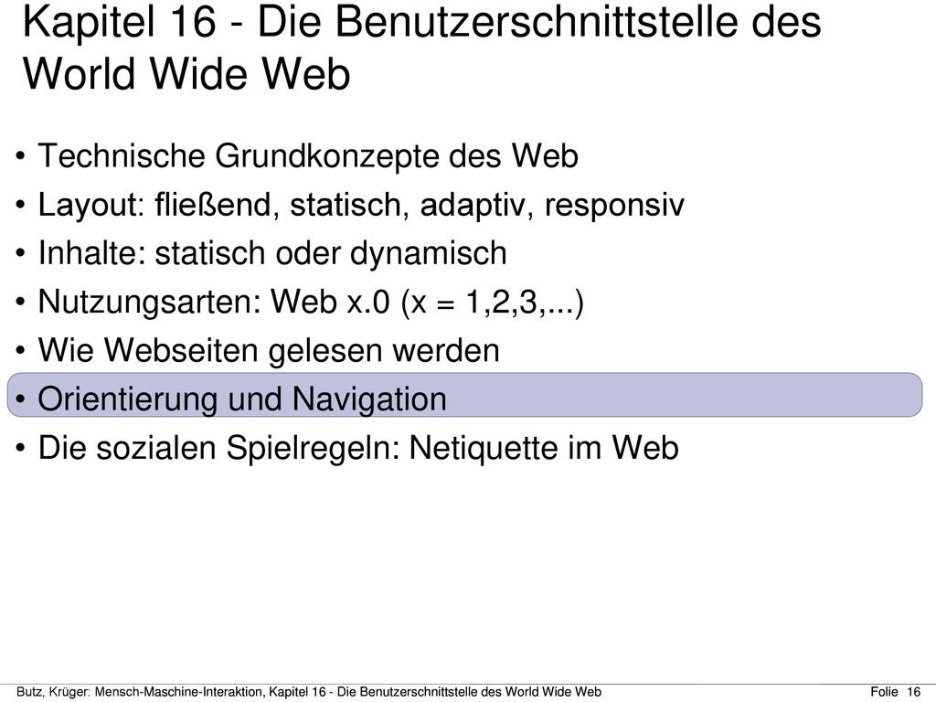 Kapitel 16 - Die Benutzerschnittstelle des World Wide Web