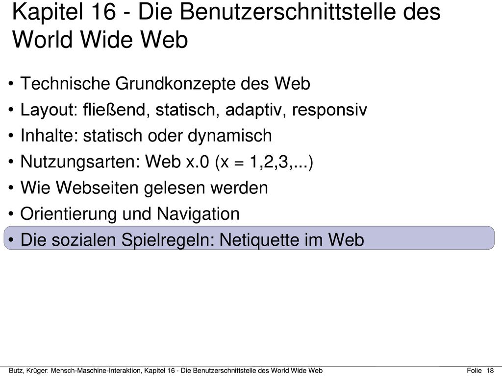 Kapitel 16 - Die Benutzerschnittstelle des World Wide Web