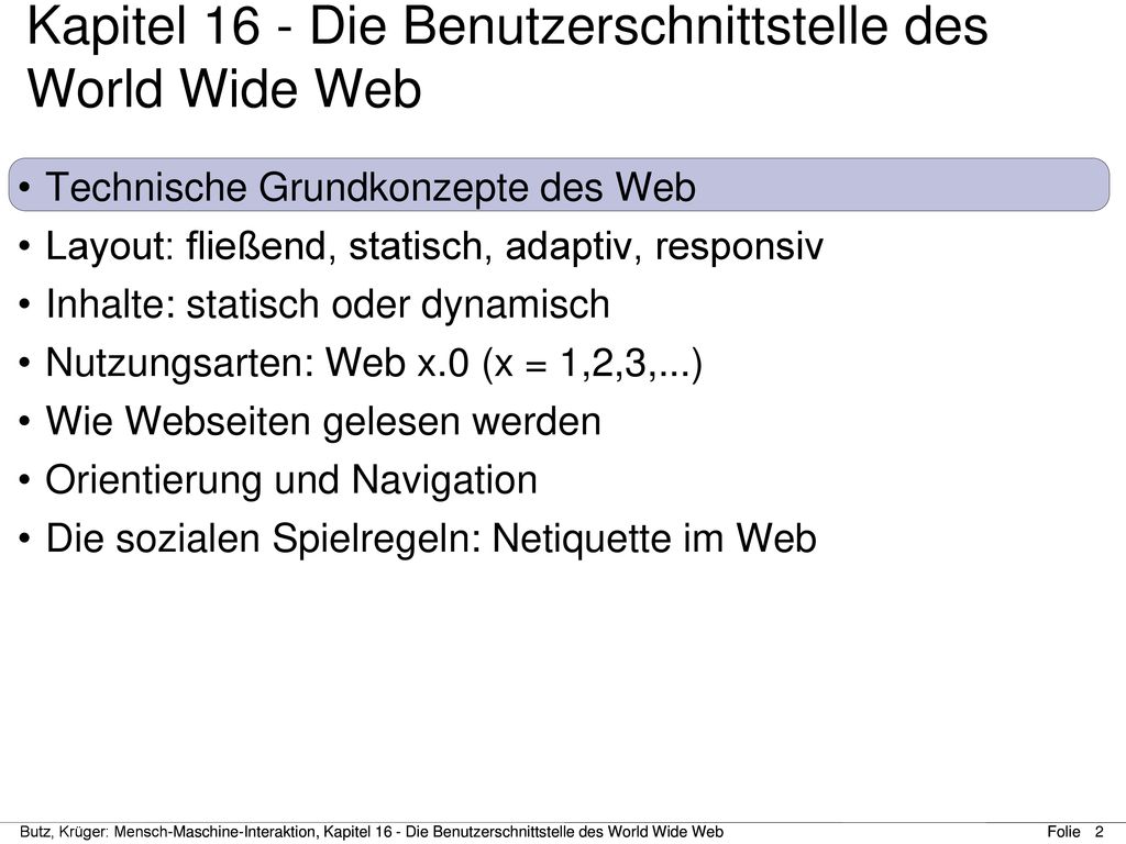 Kapitel 16 - Die Benutzerschnittstelle des World Wide Web