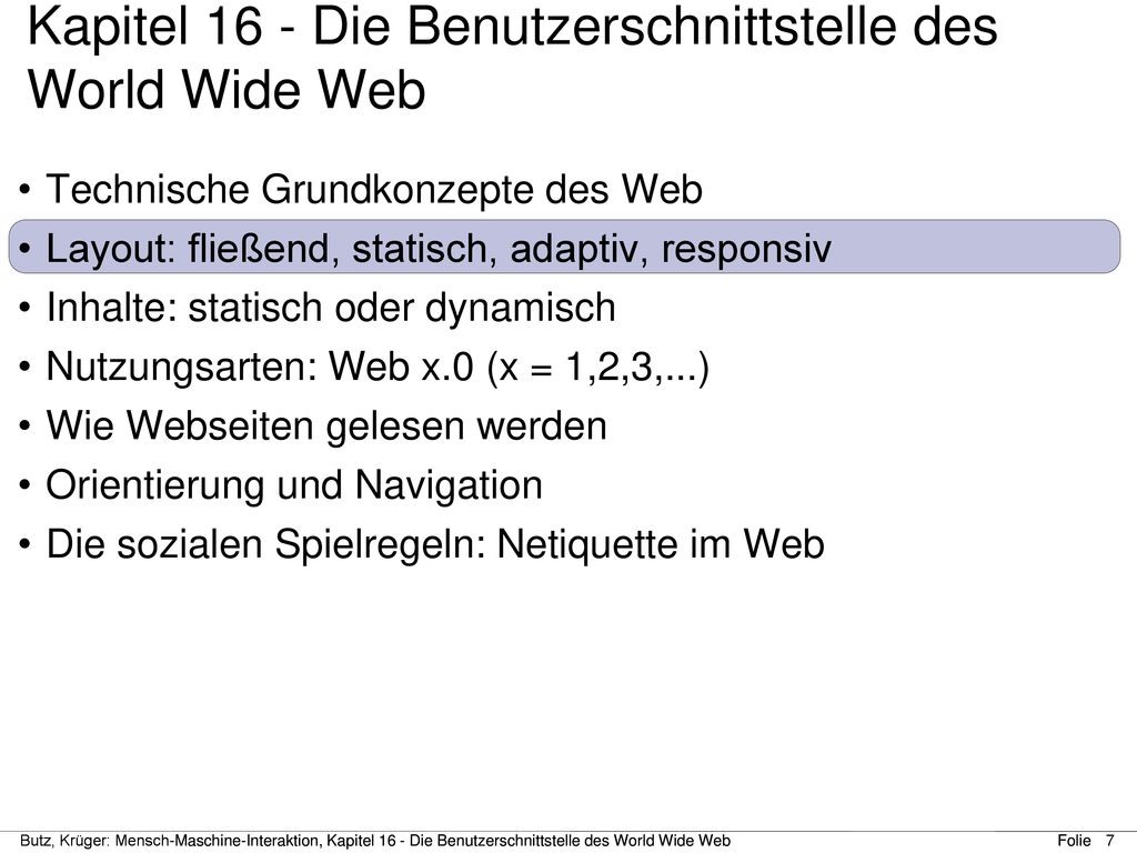 Kapitel 16 - Die Benutzerschnittstelle des World Wide Web