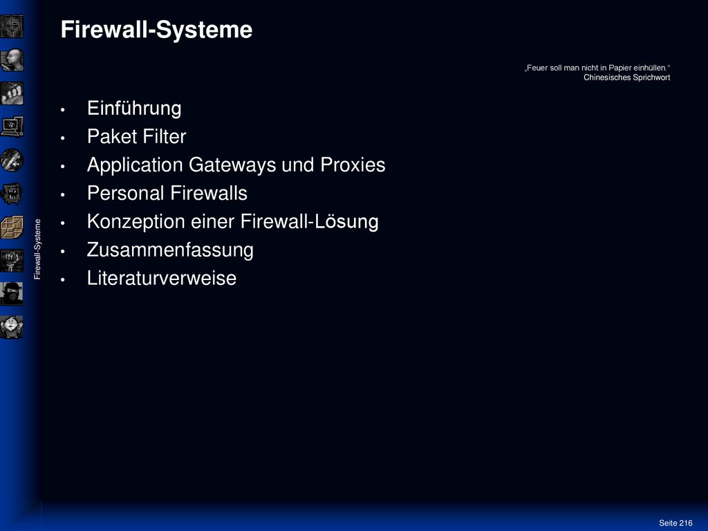 Firewall-Systeme Einführung Paket Filter