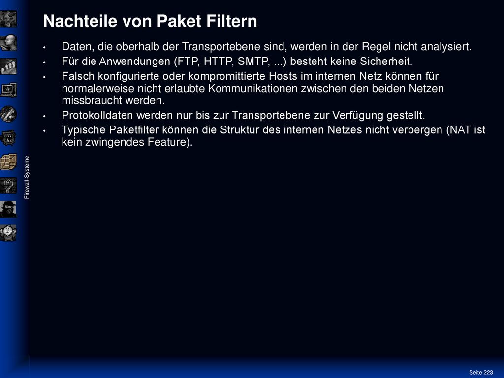 Nachteile von Paket Filtern