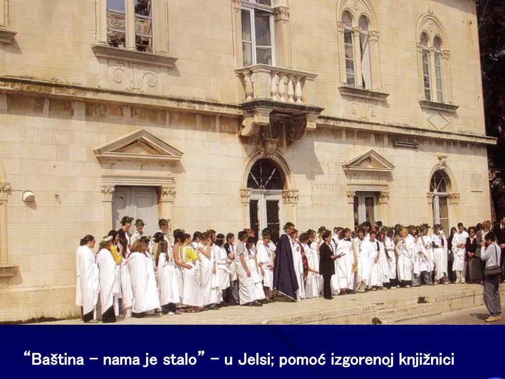 Baština – nama je stalo – u Jelsi; pomoć izgorenoj knjižnici