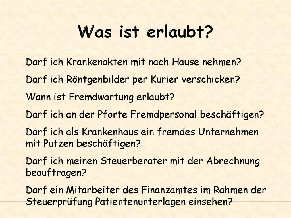Was ist erlaubt Darf ich Krankenakten mit nach Hause nehmen