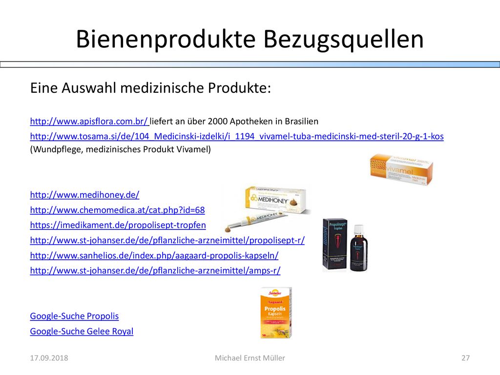 Bienenprodukte Bezugsquellen