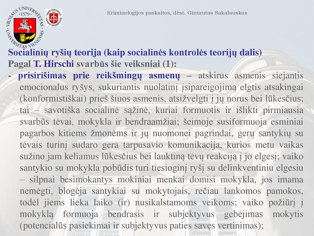 Socialinių ryšių teorija (kaip socialinės kontrolės teorijų dalis)