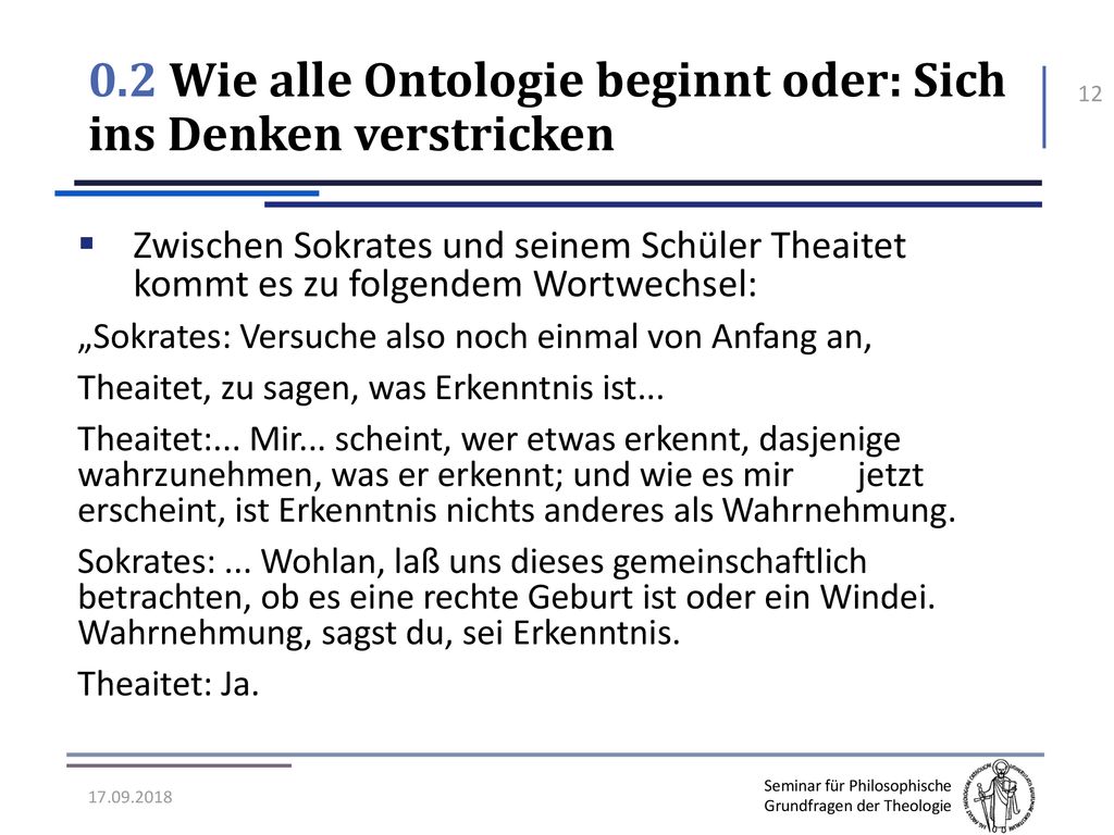 0.2 Wie alle Ontologie beginnt oder: Sich ins Denken verstricken