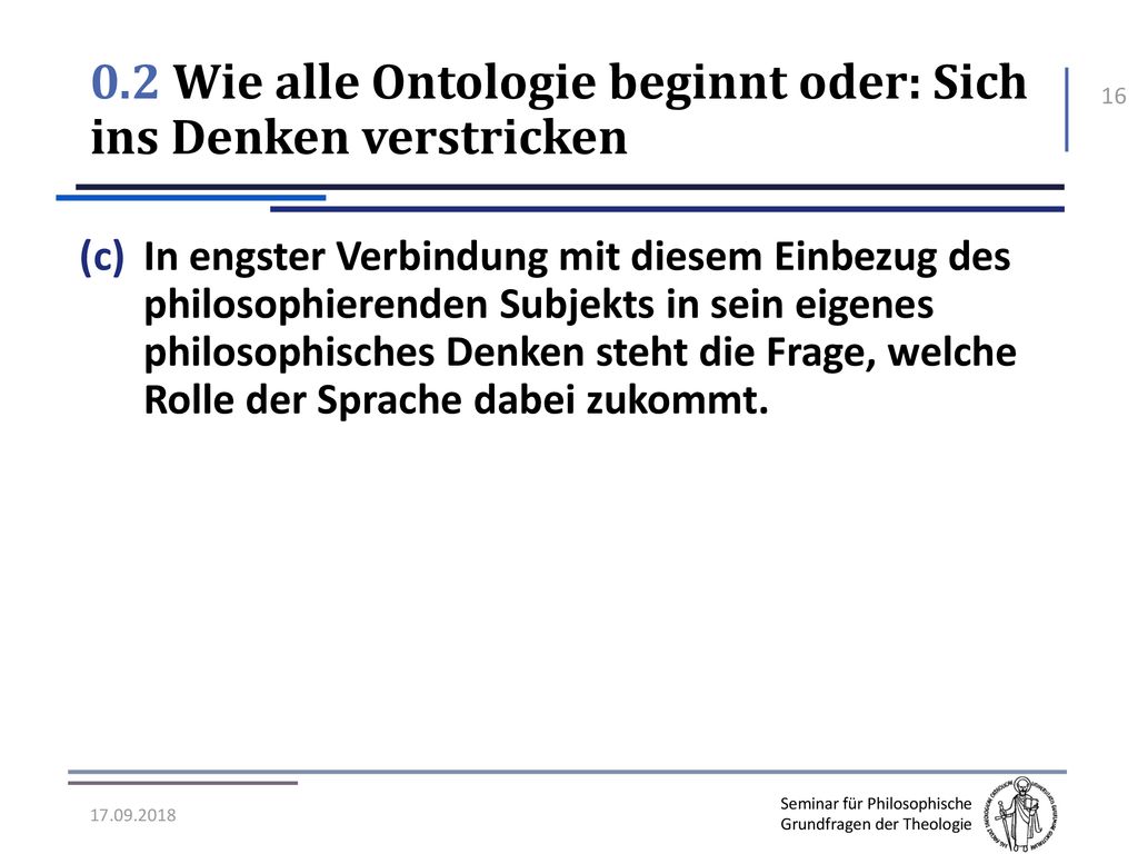 0.2 Wie alle Ontologie beginnt oder: Sich ins Denken verstricken