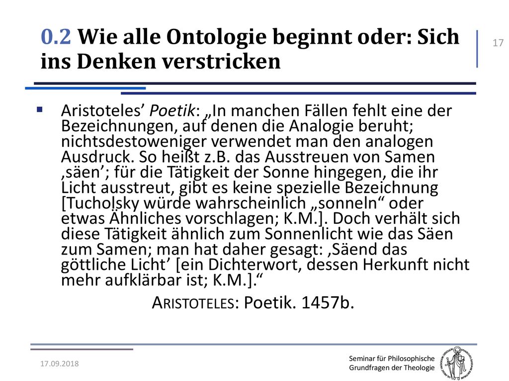 0.2 Wie alle Ontologie beginnt oder: Sich ins Denken verstricken