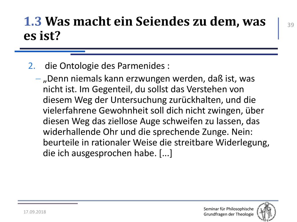 1.3 Was macht ein Seiendes zu dem, was es ist