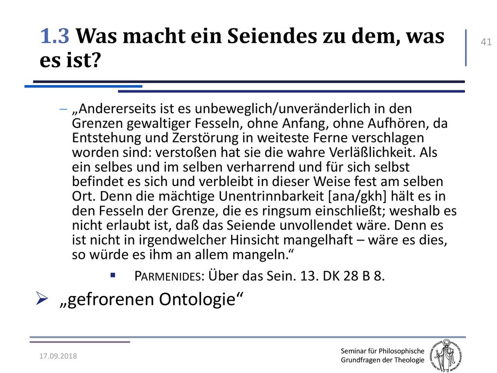 1.3 Was macht ein Seiendes zu dem, was es ist