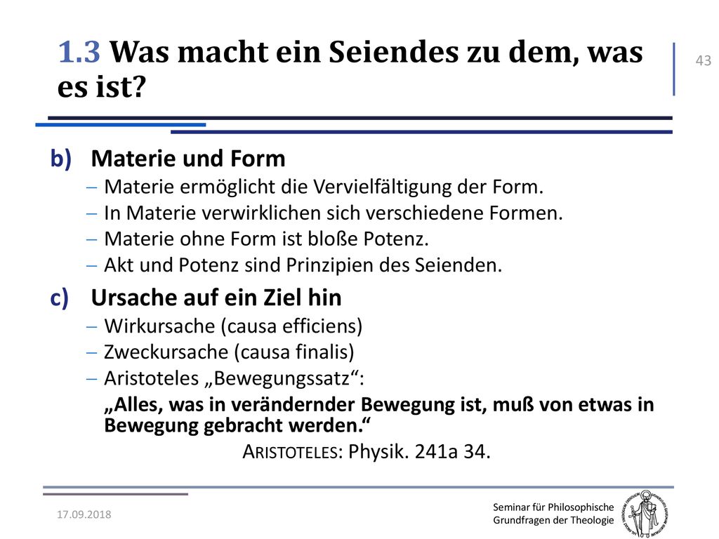 1.3 Was macht ein Seiendes zu dem, was es ist