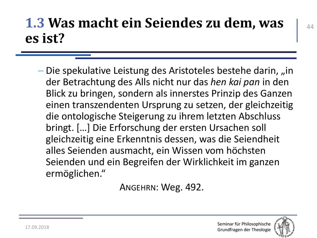 1.3 Was macht ein Seiendes zu dem, was es ist
