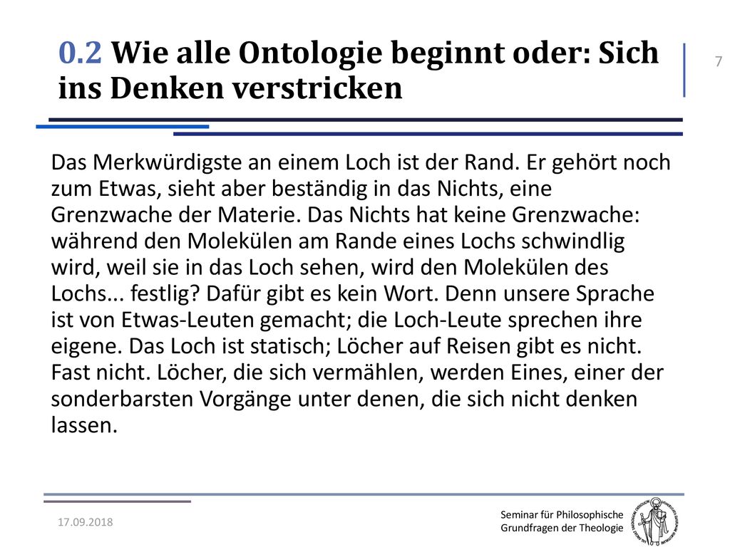 0.2 Wie alle Ontologie beginnt oder: Sich ins Denken verstricken