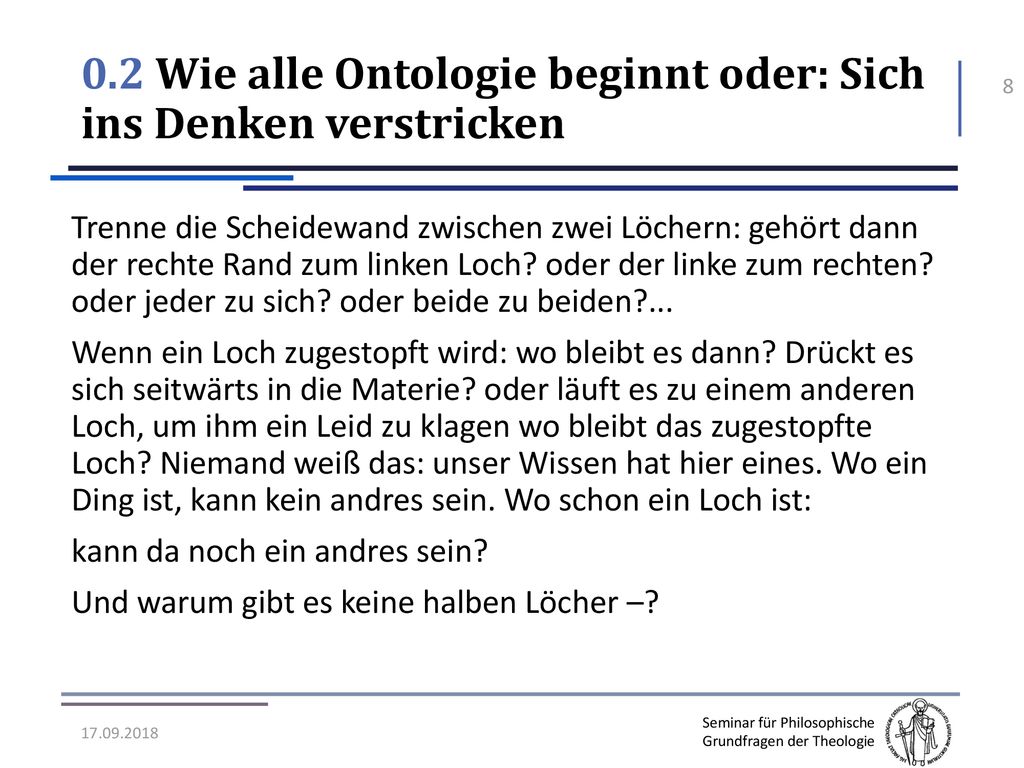 0.2 Wie alle Ontologie beginnt oder: Sich ins Denken verstricken