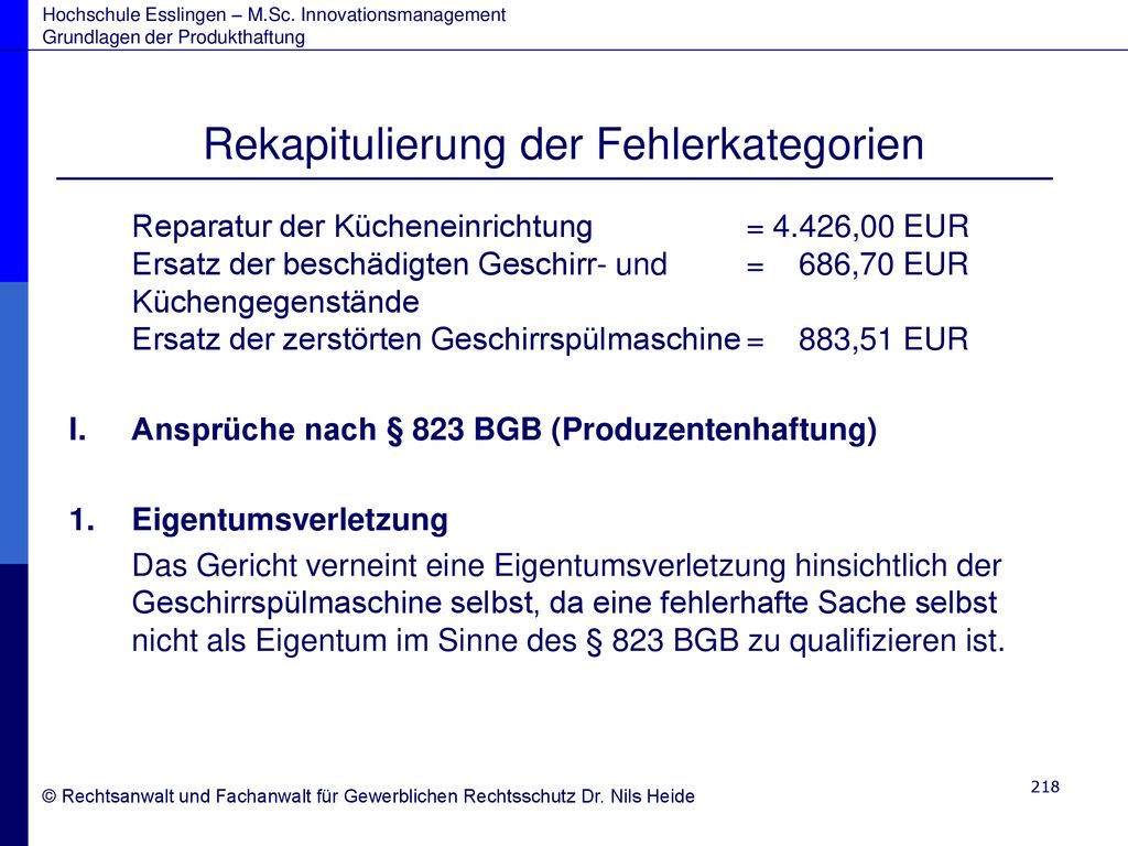 Rekapitulierung der Fehlerkategorien
