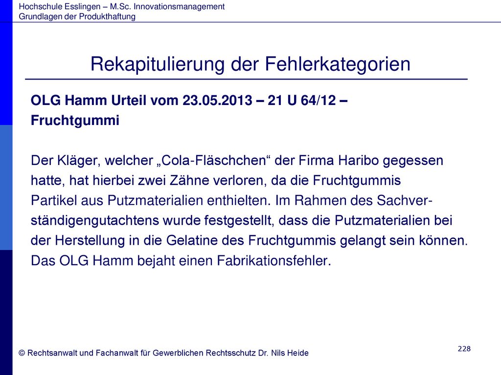 Rekapitulierung der Fehlerkategorien