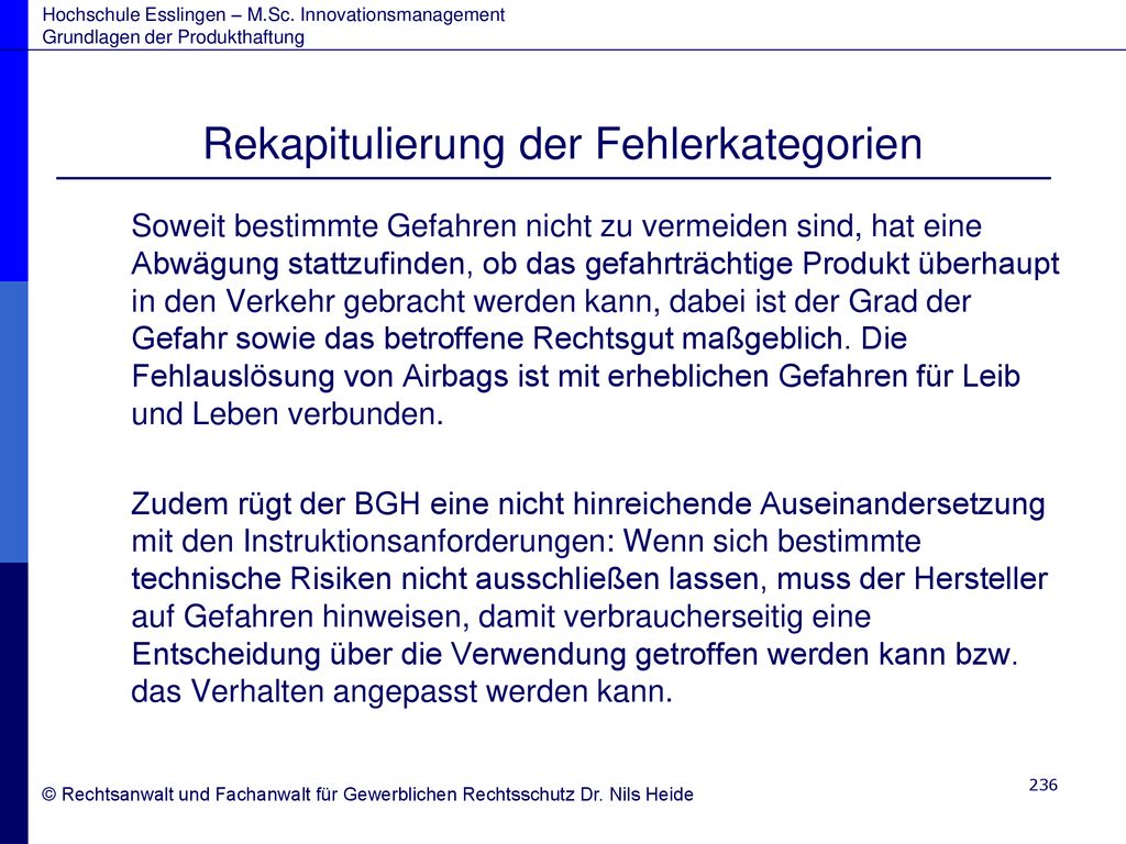 Rekapitulierung der Fehlerkategorien