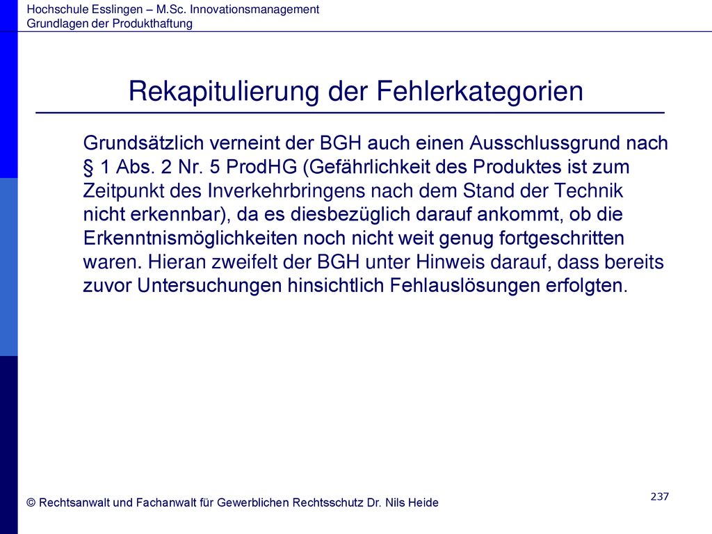 Rekapitulierung der Fehlerkategorien