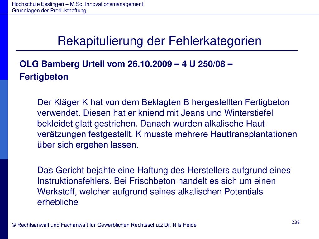 Rekapitulierung der Fehlerkategorien