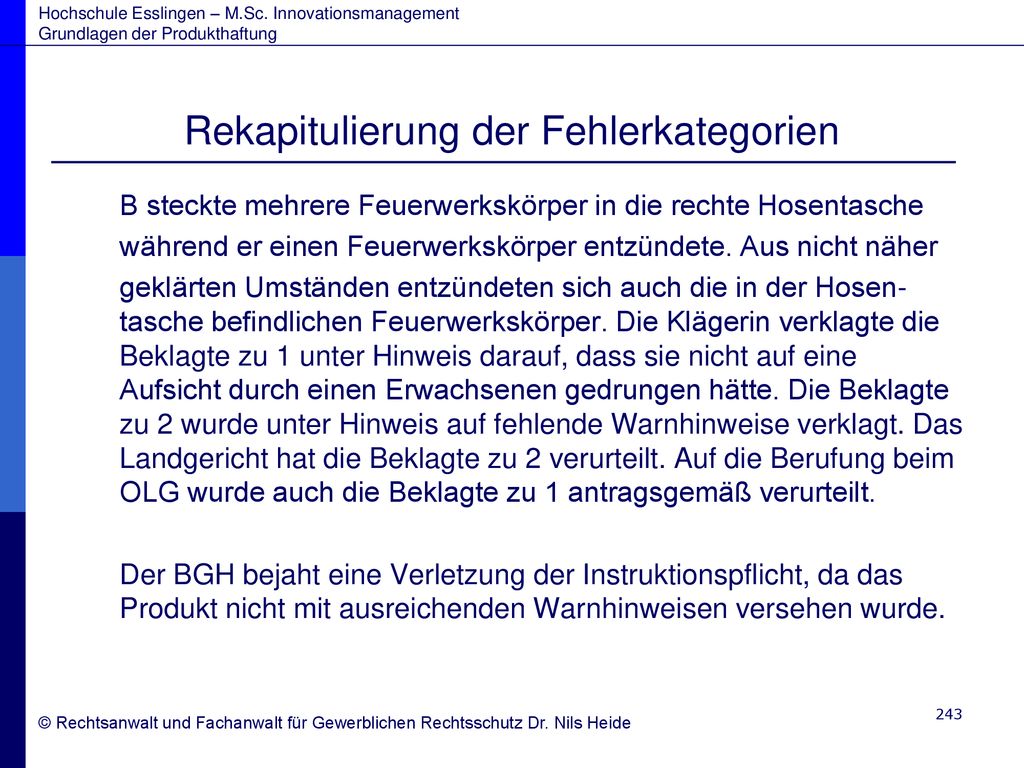 Rekapitulierung der Fehlerkategorien