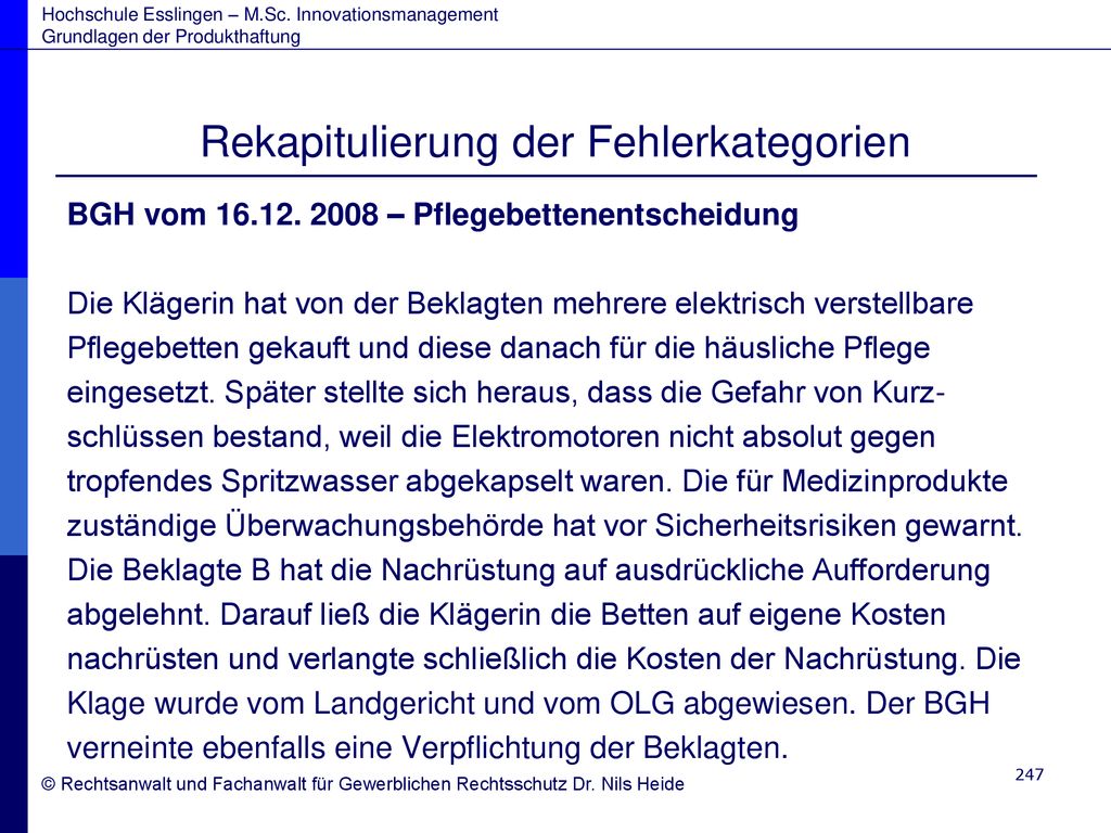 Rekapitulierung der Fehlerkategorien