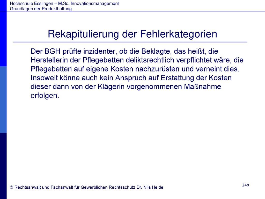 Rekapitulierung der Fehlerkategorien