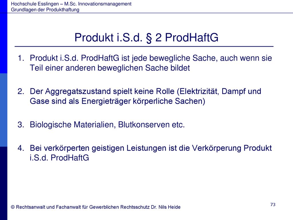 Produkt i.S.d. § 2 ProdHaftG
