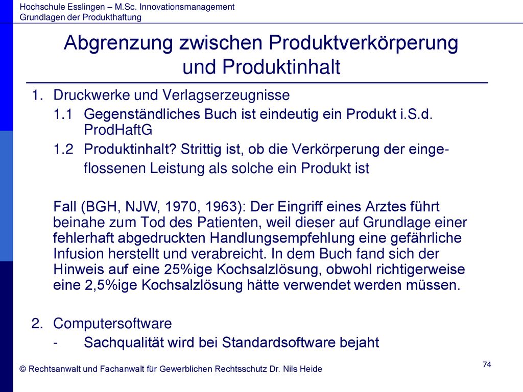 Abgrenzung zwischen Produktverkörperung und Produktinhalt