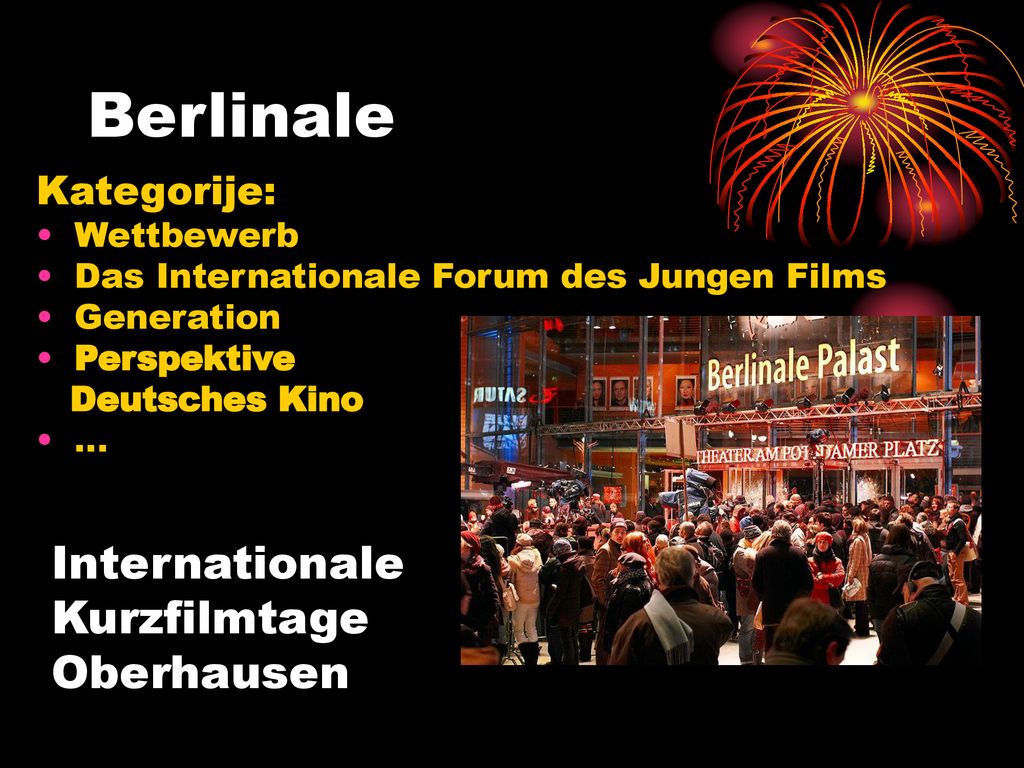 Berlinale Internationale Kurzfilmtage Oberhausen Kategorije: