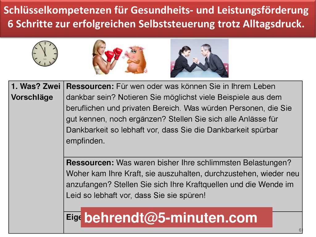 Schlüsselkompetenzen für Gesundheits- und Leistungsförderung 6 Schritte zur erfolgreichen Selbststeuerung trotz Alltagsdruck.