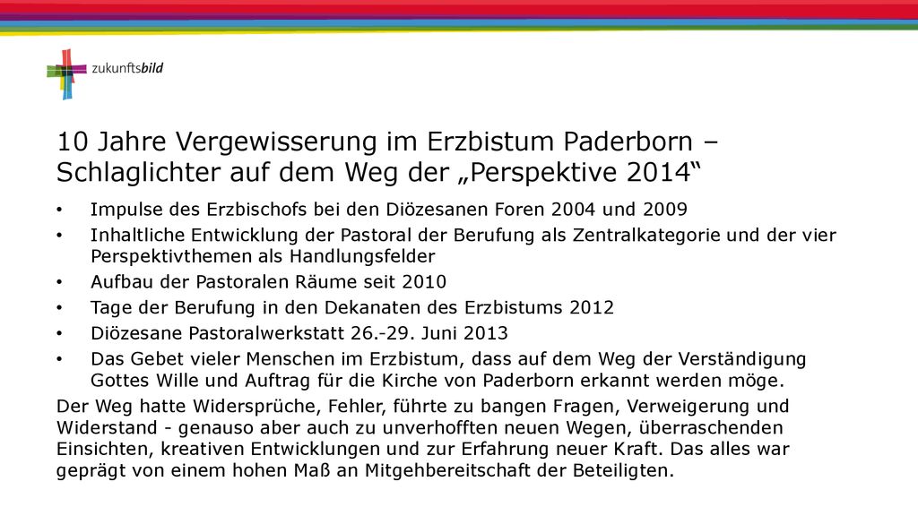 10 Jahre Vergewisserung im Erzbistum Paderborn – Schlaglichter auf dem Weg der „Perspektive 2014