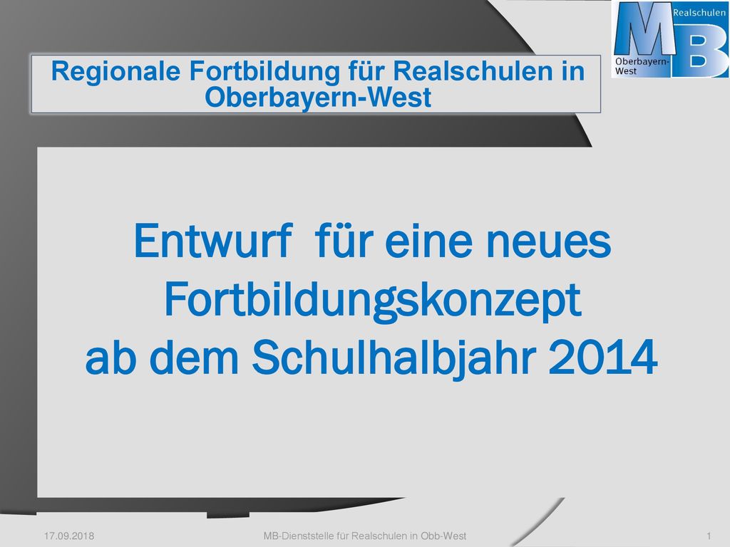 Entwurf für eine neues Fortbildungskonzept ab dem Schulhalbjahr 2014