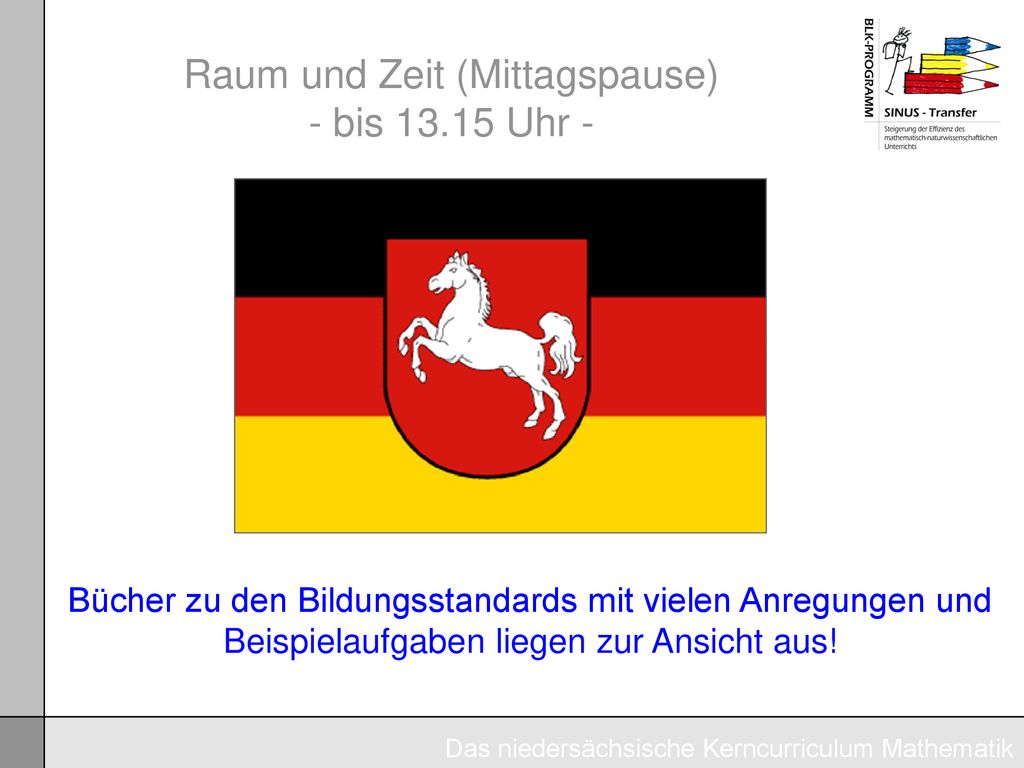 Raum und Zeit (Mittagspause) - bis Uhr -