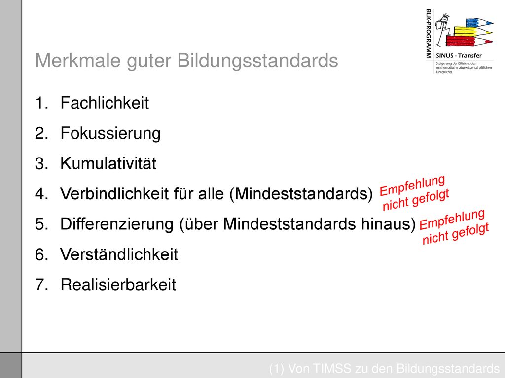 Merkmale guter Bildungsstandards