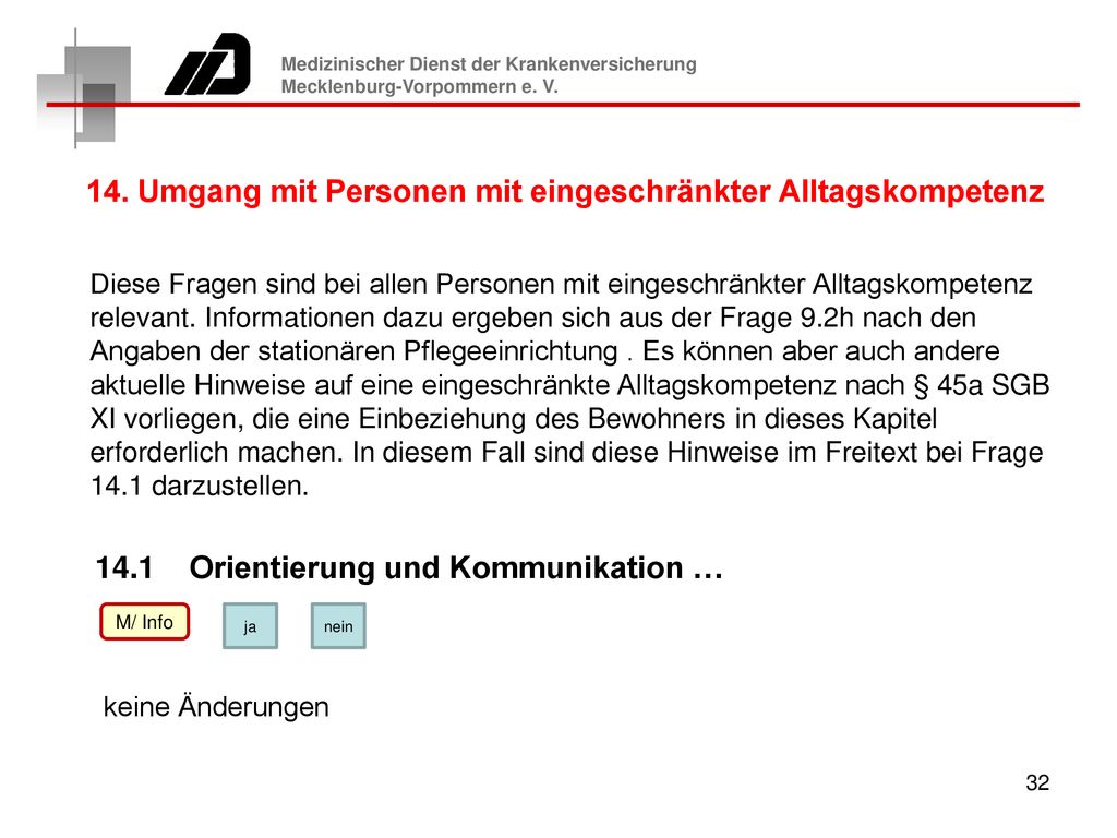 14. Umgang mit Personen mit eingeschränkter Alltagskompetenz