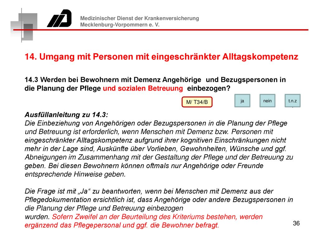 14. Umgang mit Personen mit eingeschränkter Alltagskompetenz