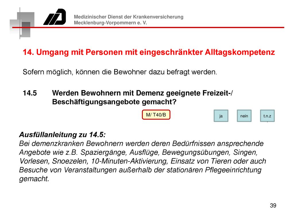 14. Umgang mit Personen mit eingeschränkter Alltagskompetenz