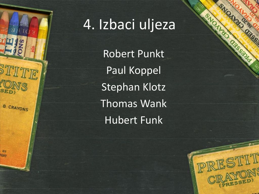 Robert Punkt Paul Koppel Stephan Klotz Thomas Wank Hubert Funk