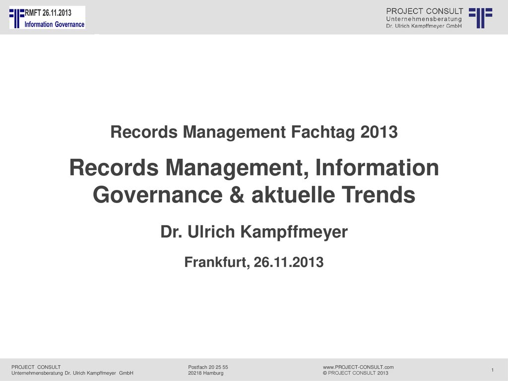 Records Management, Information Governance & aktuelle Trends