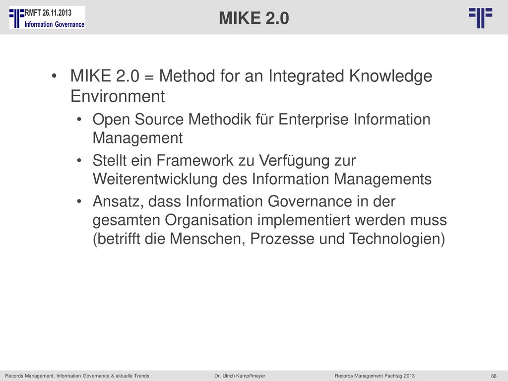 MIKE 2.0 = Method for an Integrated Knowledge Environment