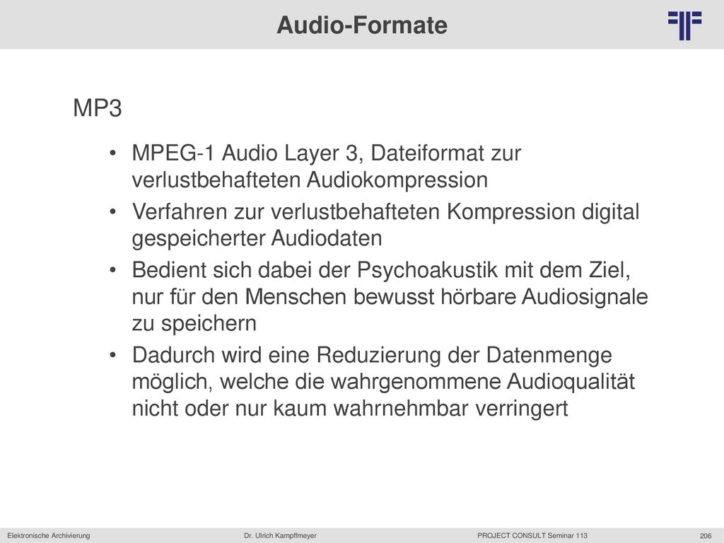 Audio-Formate MP3. MPEG-1 Audio Layer 3, Dateiformat zur verlustbehafteten Audiokompression.