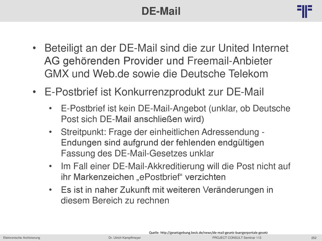E-Postbrief ist Konkurrenzprodukt zur D