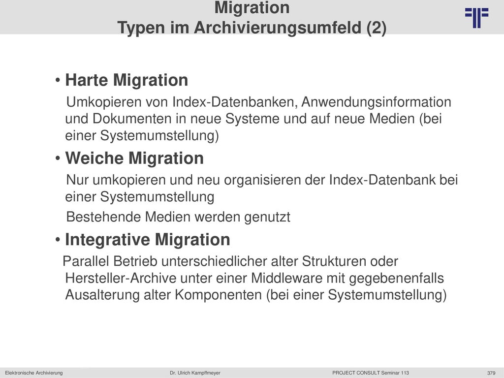 Migration Typen im Archivierungsumfeld (2)
