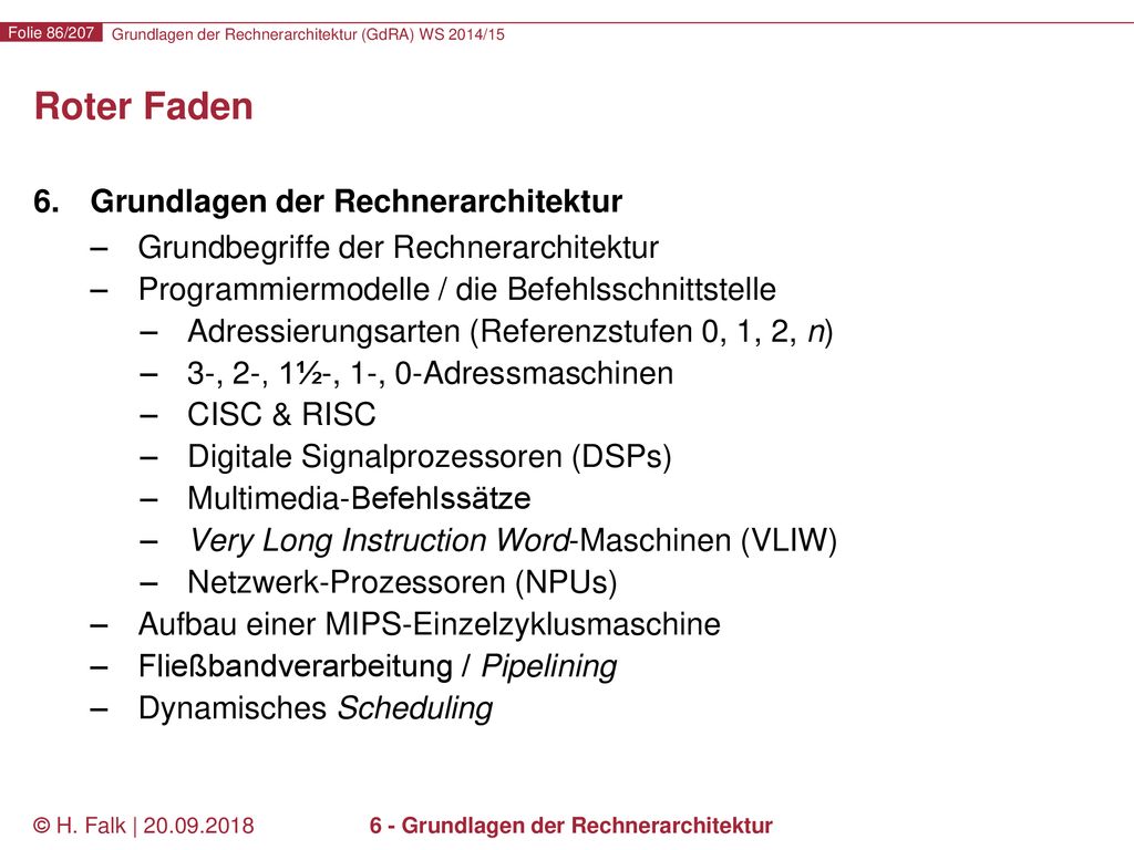 6 - Grundlagen der Rechnerarchitektur